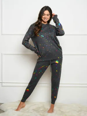WOMEN'S PAINT SPLATTER KNITTED JOGGER PANTS