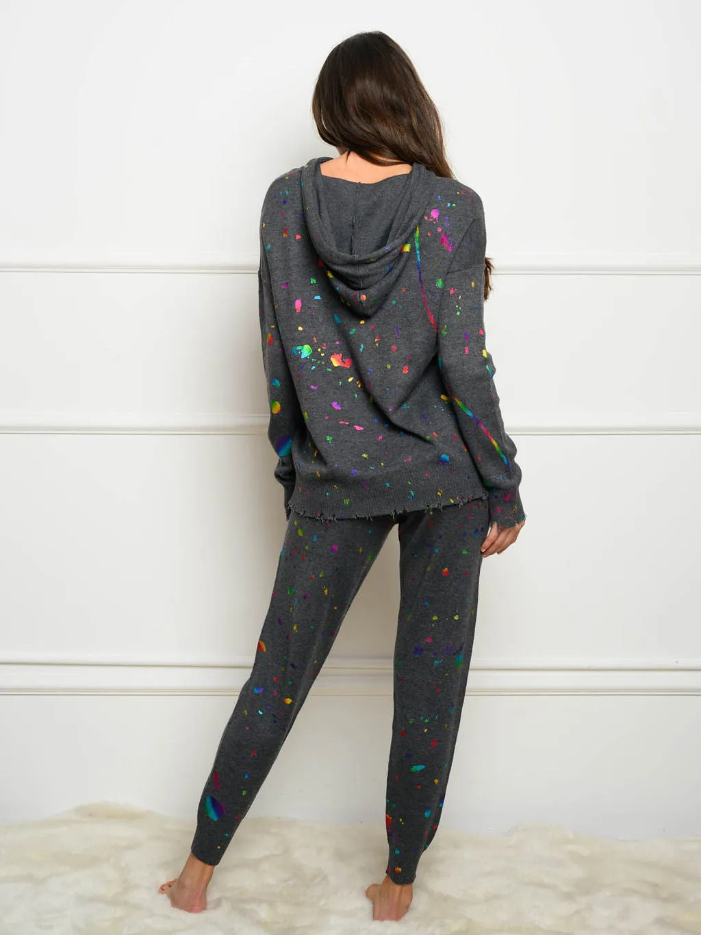 WOMEN'S PAINT SPLATTER KNITTED JOGGER PANTS