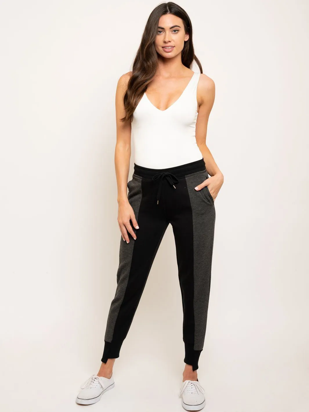 WOMEN'S SIDE PANEL FRONT TIE JOGGER