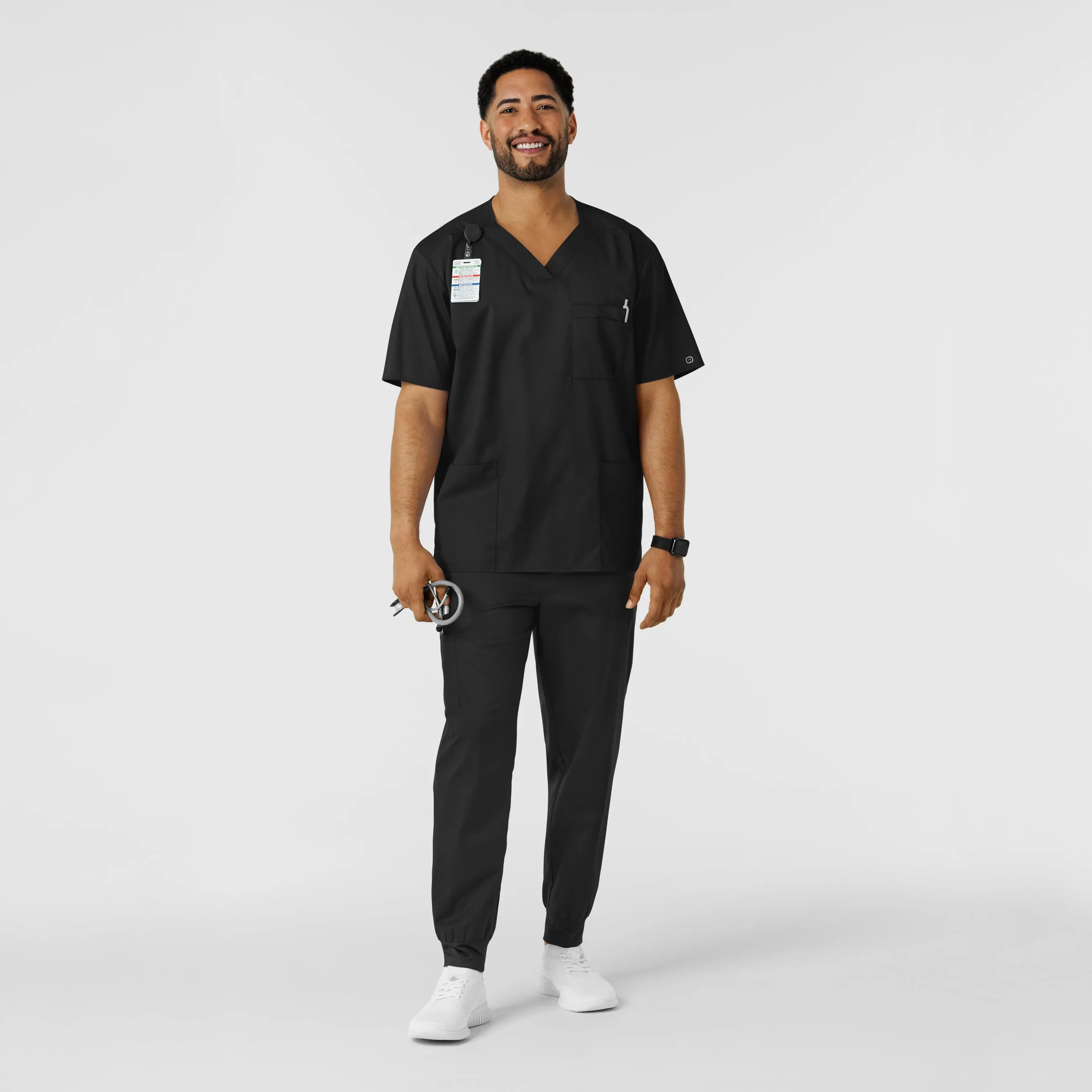 WonderWORK 507 Men's Cargo Jogger Scrub Pants Black