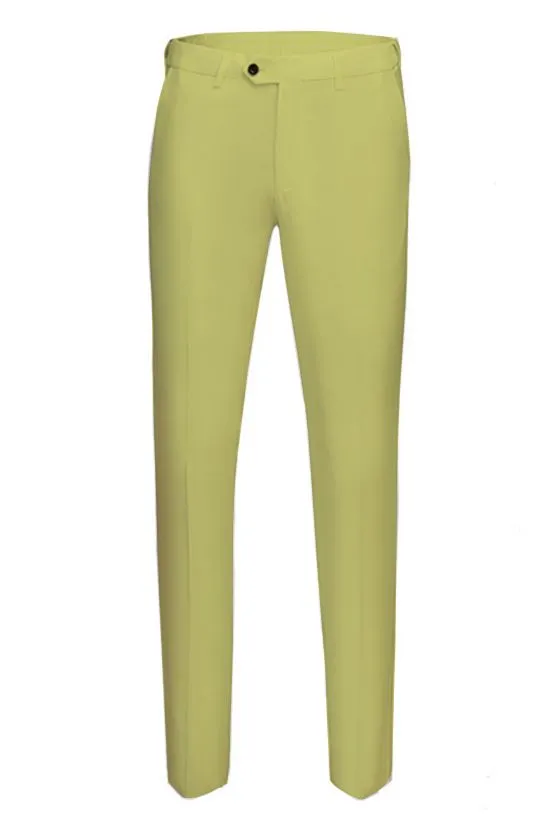 Yellow Three Pieces Peaked Lapel Designer Prom Suits for Men