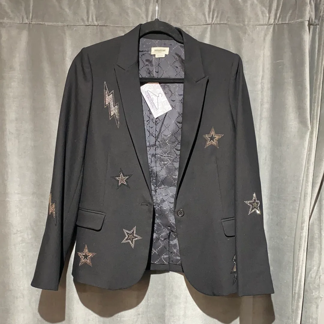 Zadig and Voltaire Black Blazer with Sequin Star Design